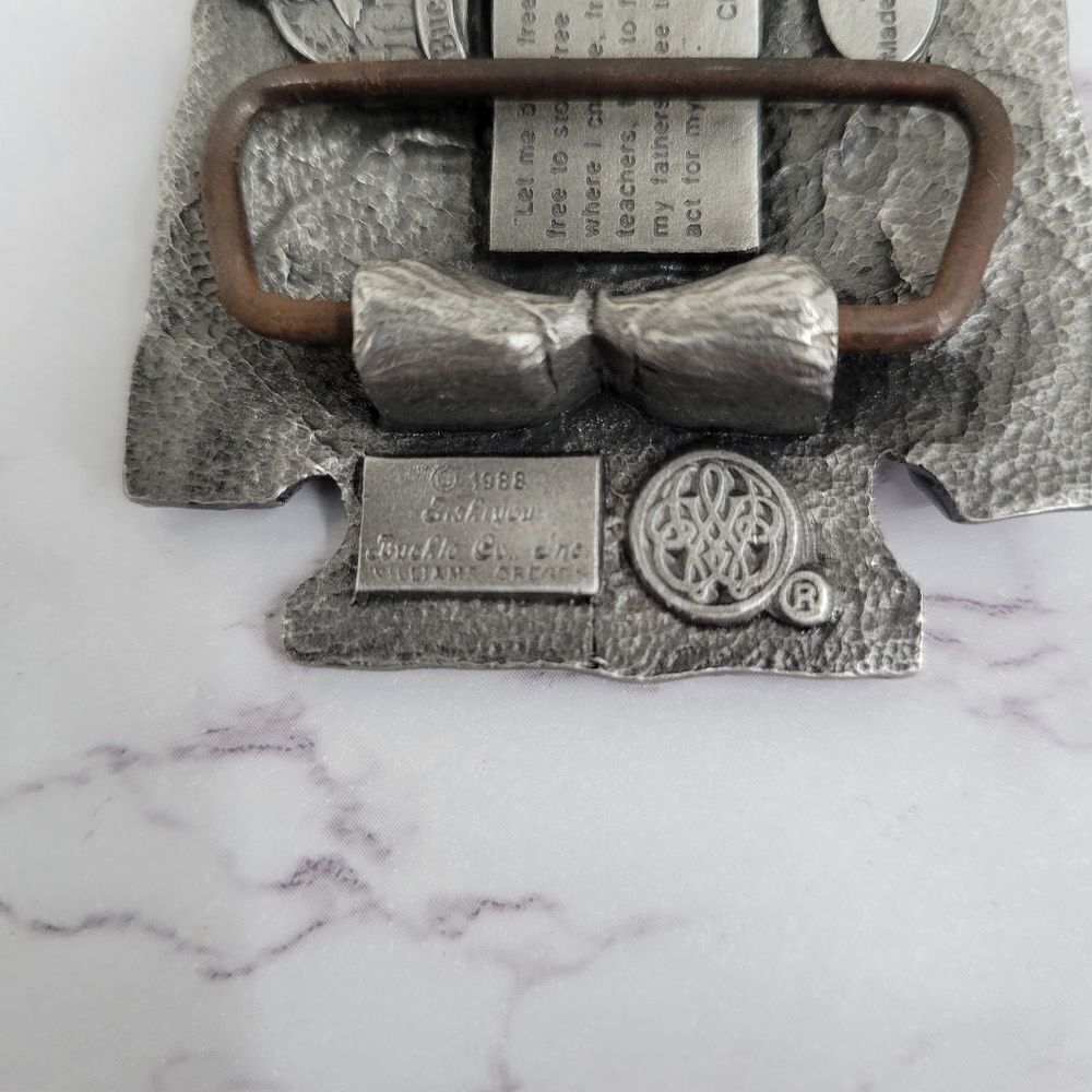 Siskiyou Buckle Co 80's Arrowhead Indian Chief Belt Buckle Silver Toned - Picture 4 of 8